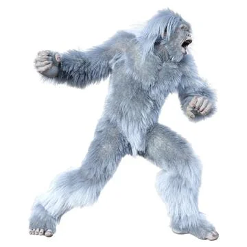 3D Rendering Yeti on White Stock Illustration