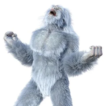 3D Rendering Yeti on White Stock Illustration