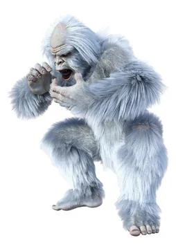 3D Rendering Yeti on White Illustrazione stock
