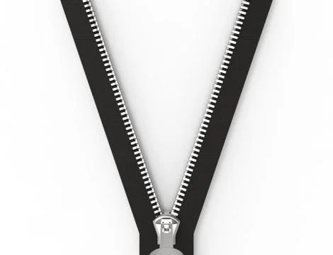 3d rendering of a zipper isolated on white studio background Stock Illustration
