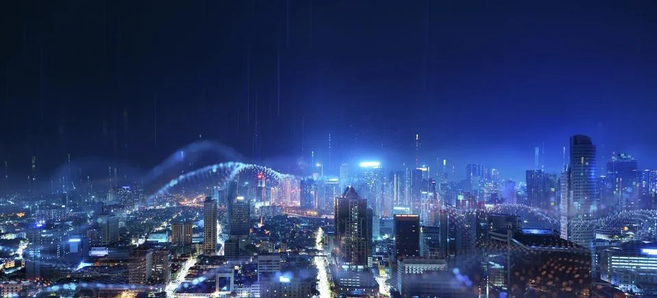 3D renderingBig data connection technology concept Illustrazione stock