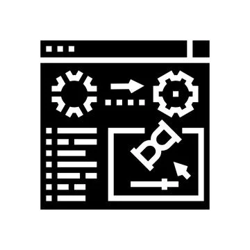 3d renderings glyph icon vector illustration Stock Illustration