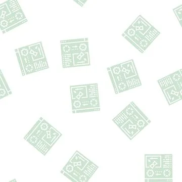 3d renderings glyph seamless pattern Stock Illustration