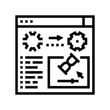 3d renderings line icon vector illustration Stock Illustration