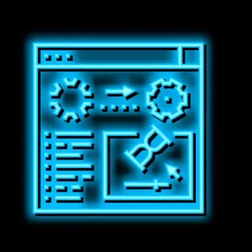 3d renderings neon glow icon illustration Stock Illustration