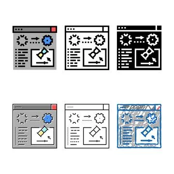 3d renderings variants color icon vector 스톡 일러스트