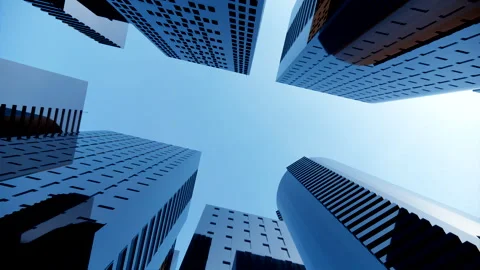 3D  render,view of cityscape background.City Walk blueprint style. Stock Footage 278126867