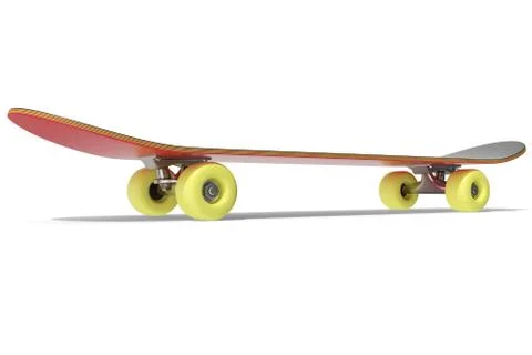 3d rendring red skateboard isolated on white background Stock Illustration