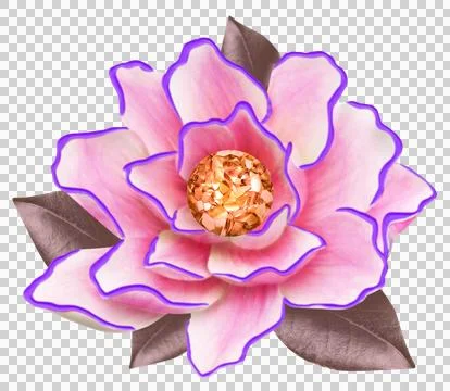 3D REPRESENTATION OF ARTIFICIAL FLOWER IN 3D, Illustrazione stock