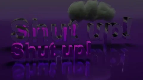 3d representation with clouds and the terms shut up! Stock Illustration