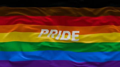 3d representation colorful flag with centered pride Stock Illustration