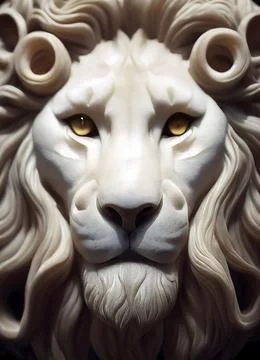3D representation of a lion's face. Stock Illustration