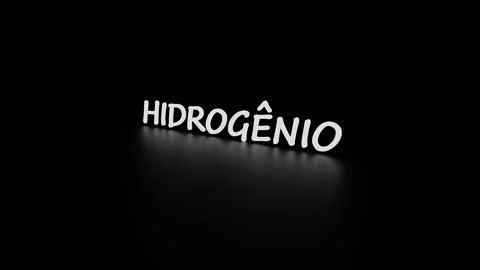 3D representation of the name hydogenio in a dark environment on a reflectiv Stock Illustration