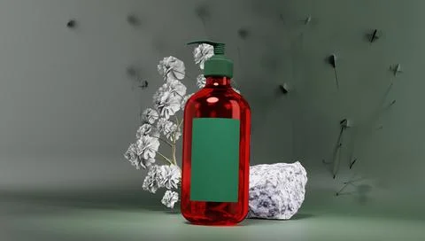 3D representation of perfumery and bathroom packaging with paster color Illustration