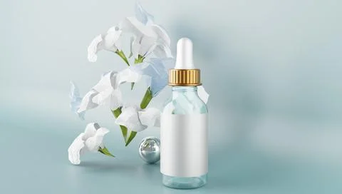 3D representation of perfumery and bathroom packaging with paster color Illustration