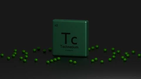 3d representation technetium chemical block Иллюстрация