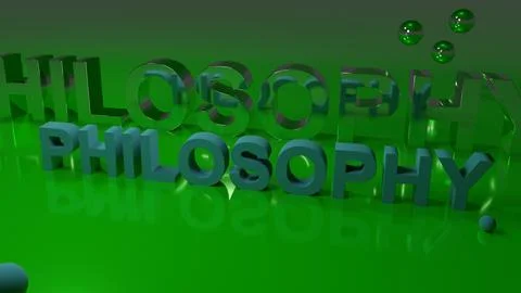 3d representation with the term Philosophy Stock Illustration
