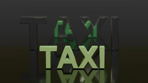 3d representation with the term Taxi Stock Illustration