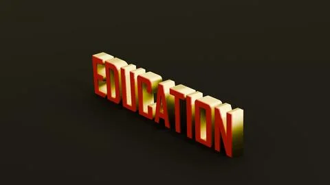 3d representation text education dark background Stock Illustration