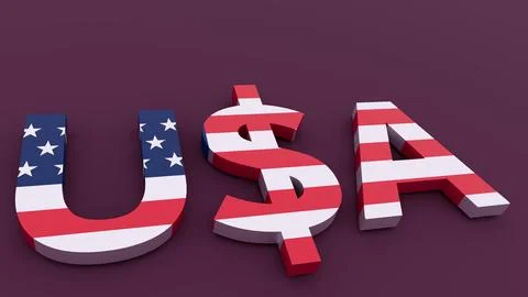 3d representation united states capitalist flag native colors Stock Illustration