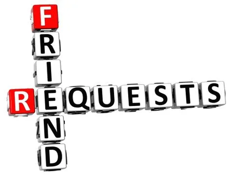 3d requests friend crossword Stock Illustration