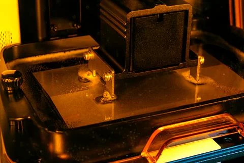 3d resin printer in interior showroom Stock Photos
