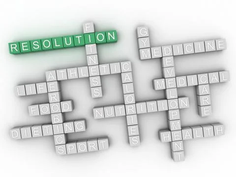 3d Resolution word cloud collage, health concept background Illustrazione stock