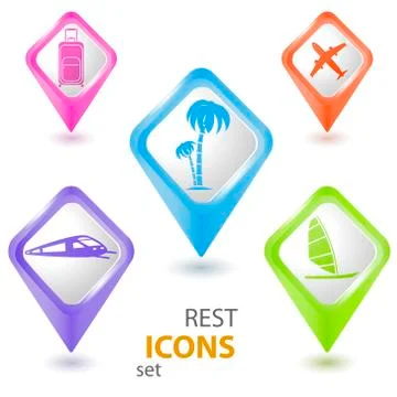 3D Rest Pointers Set Stock-Illustration