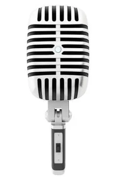 3d retro microphone isolated Stock Illustration