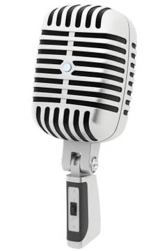 3d retro microphone isolated 스톡 일러스트