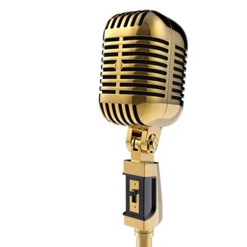 3d Retro microphone. isolated on white with clipping path Stock Illustration