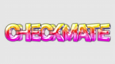 3D Retro Neon 80s Animated Text –Checkmate Stock Footage 314012543