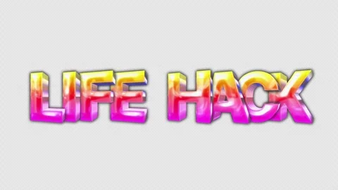 3D Retro Neon 80s Animated Text – Life Hack Stock Footage 314012909