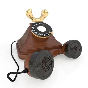 3d retro phone. Illustrazione stock
