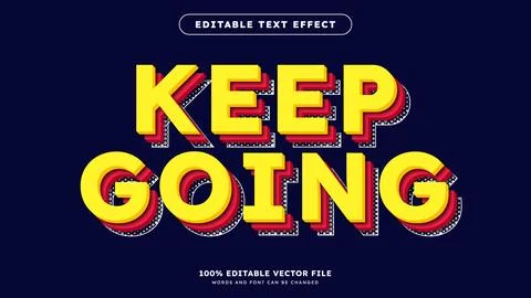 3D Retro Pop Art Text Effect Neon Color Style Stock Illustration