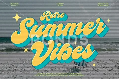 3D Retro Vintage Text Effect PSD Template