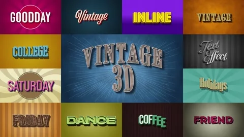 3D Retro Vintage Titles After Effects stock