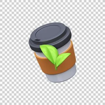 3d Reusable coffee cup Illustrazione stock