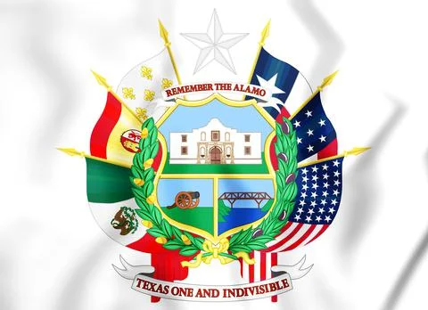 3D Reverse of the Seal of Texas, USA. 3D Illustration. Stock Illustration