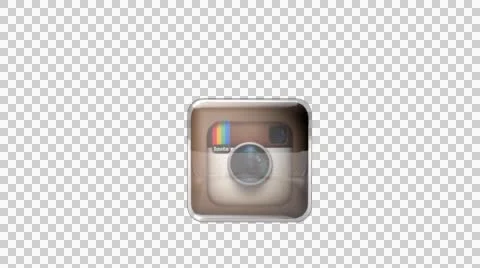 3D  revolving Instagram Logo with Alpha Channel Video stock 44894896