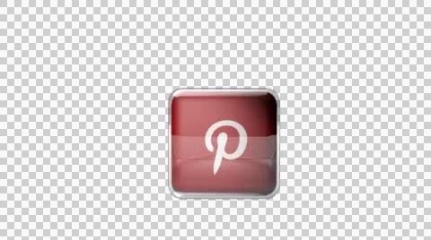 3D  revolving Pinterest Logo with Alpha Channel Video stock 44894915