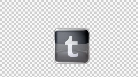 3D  revolving Tumblr Logo with Alpha Video stock 44894953