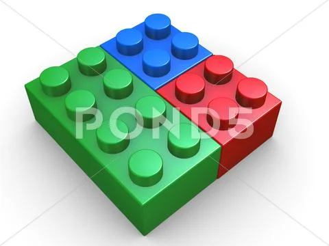 3d rgb toy lego Stock Illustration
