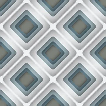 3D Rhombuses, Vector Seamless Pattern Stock Illustration