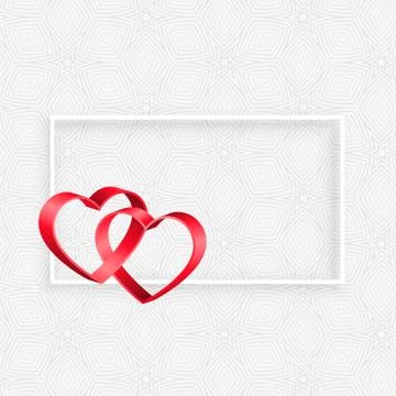 3d ribbon hearts frame with text space Stock Illustration