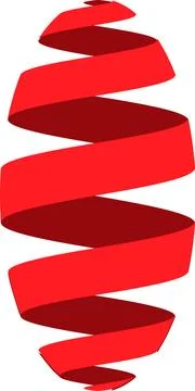 3D ribbon strip, centered geometric shapes oval Stock Illustration