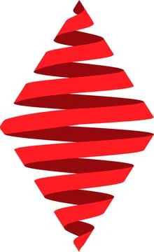 3D ribbon strip, centered geometric shapes rhombus Stock Illustration