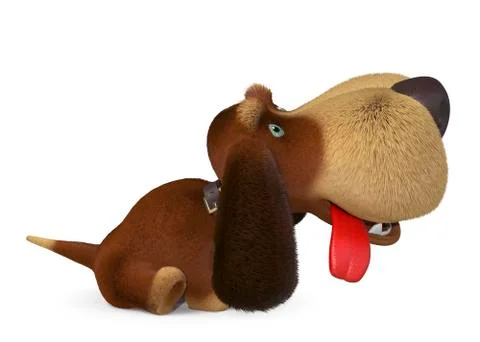 3d ridiculous dog Stock Illustration