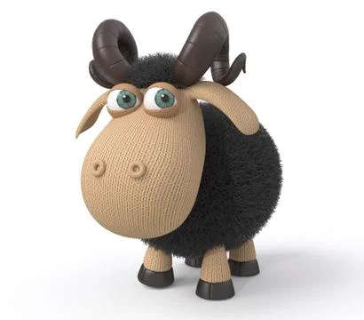 3d ridiculous ram Stock Illustration