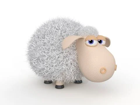 3d ridiculous sheep. Stock Illustration